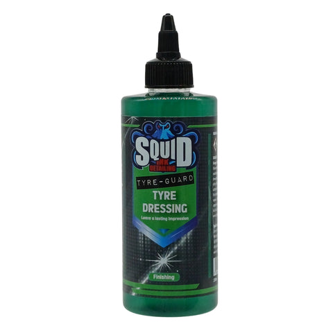 Squid Tyre Guard Tyre Dressing bottle on a white background