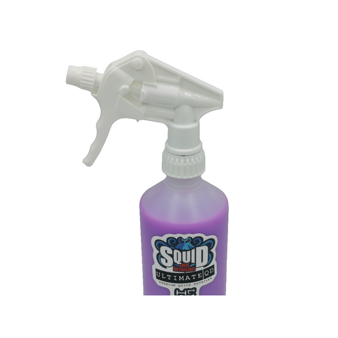 Squid Ink Pro Trigger on a bottle of Squid Ink Ultimate QD quick detailer spray