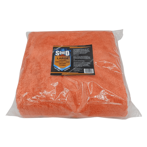 Squid Ink Fire Coral Twisted Loop Drying Towel (Large) - Squid Ink Detailing